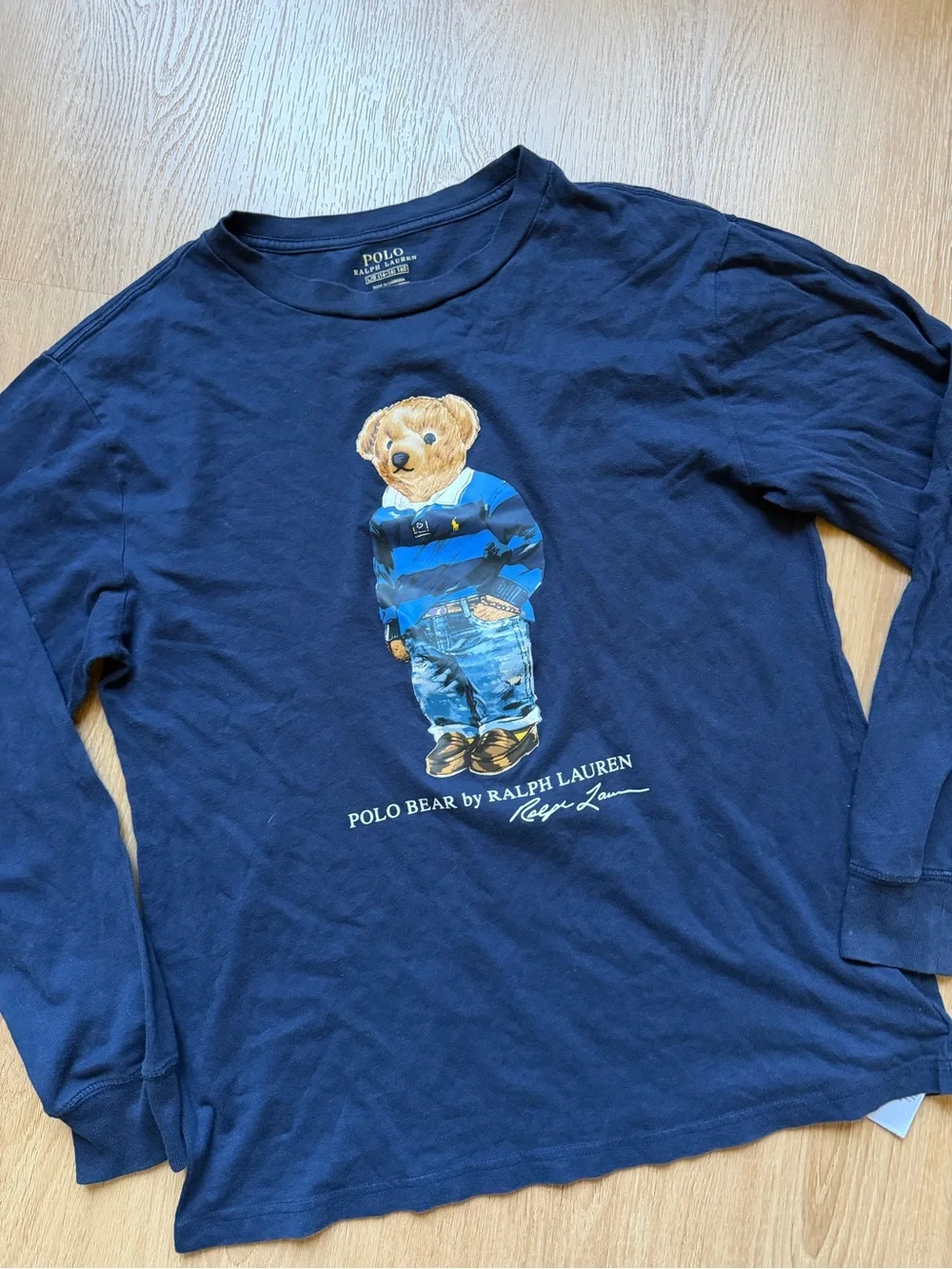 Ralph Lauren Navy Polo Bear Long Sleeve Tee
